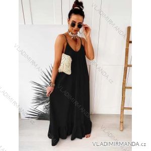 Langes Chiffon-Sommerkleid für Damen (S / M ONE SIZE) ITALIAN FASHION IMWB222509