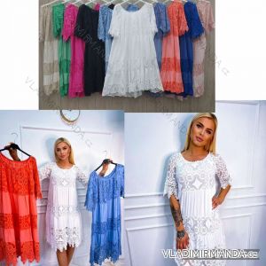 Kurzärmliges Spitzenkleid für Damen, Damen (Einheitsgröße S / M) ITALIAN FASHION IMWL222652