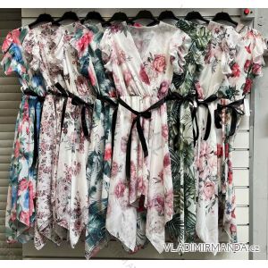 Šaty letní šifonové krátký rukáv dámské (S/M ONE SIZE) ITALSKÁ MÓDA IMWP222245