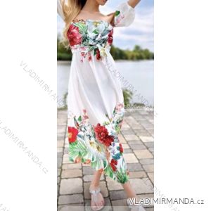 Sommer langes Kleid Carmen Damen (S / M ONE SIZE) ITALIAN FASHION IMWB22034