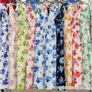 Langes Chiffon-Sommerkleid für Damen (S / M ONE SIZE) ITALIAN FASHION IMWB222509