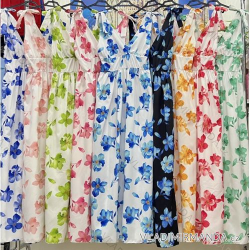 Langes Chiffon-Sommerkleid für Damen (S / M ONE SIZE) ITALIAN FASHION IMWB222509