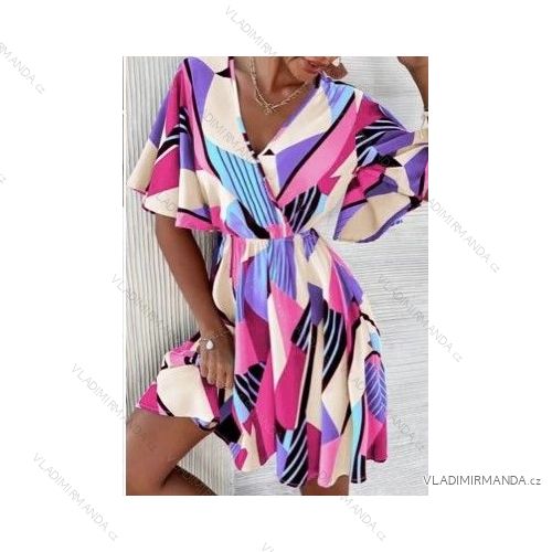 Kurzärmliges Sommerkleid für Damen (S / M ONE SIZE) ITALIAN FASHION IMWB22017