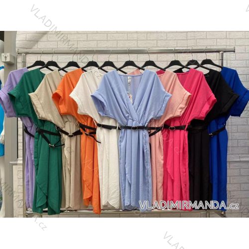 Damenkleid mit Kurzarm-Damengürtel (S / M ONE SIZE) ITALIAN FASHION IMWOP22OP0390