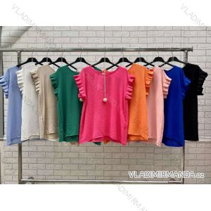 Tunika letní s přívěškem krátký rukáv dámská (S/M ONE SIZE) ITALSKÁ MÓDA IMWOP22OP0386