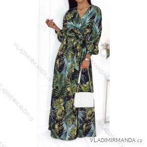 Sommerkleid Langarm geblümte Damen (UNI S / L) ITALIAN FASHION IMK20150