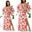 Sommerkleid Langarm geblümte Damen (UNI S / L) ITALIAN FASHION IMK20150