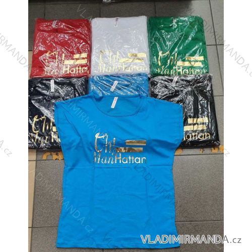 Tričko krátky rukáv dámske nadrozmer (2XL-4XL) TURECKÁ MÓDA TMWG22GYA0370-1