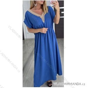 Šaty letní bez rukávu dámské (S/M ONE SIZE) ITALSKÁ MÓDA IMWB22045