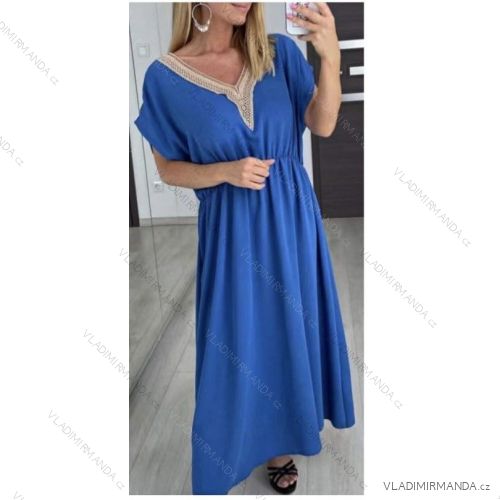 Šaty letní bez rukávu dámské (S/M ONE SIZE) ITALSKÁ MÓDA IMWB22045