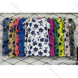 Šaty letní  krajkové krátký rukáv dámské nadrozměr (L/XL/2XL ONE SIZE) ITALSKÁ MÓDA IMWD22064