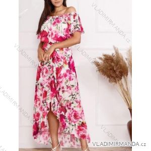 Šaty letní šifonové krátký rukáv dámské (S/M ONE SIZE) ITALSKÁ MÓDA IMWP222245