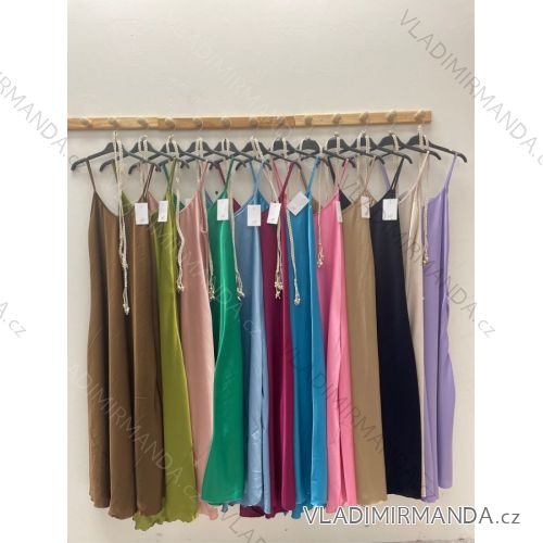 Šaty letní dlouhé na ramínka dámské (S/M ONE SIZE) ITALSKÁ MÓDA IMPDY22LS15705/6091