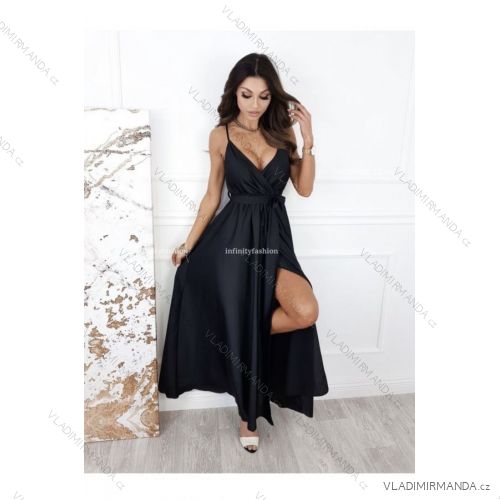 Šaty letní dlouhé na ramínka dámské (S/M ONE SIZE) ITALSKÁ MÓDA IMPDY22LS15705/6091