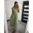 Šaty košilové dlouhý rukáv dámské (S/M ONE SIZE) ITALSKÁ MODA IMB229927 grün XL/2XL