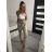 Kalhoty dlouhé elegantní dámské (S/M ONE SIZE) ITALSKÁ MÓDA IMD22128 béžová M / L