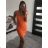 Denim Short Summer Damen trägerloses Kleid (uni s / l) ITALIAN FASHION IM720103 oranožvá S/M