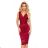 383-2 Spitzen-Midikleid mit Umschlagausschnitt - Farbe Burgund
