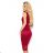383-2 Spitzen-Midikleid mit Umschlagausschnitt - Farbe Burgund