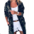 Strickjacke mit Taschen und Kapuze 3/4 Ärmel Damen Camo (uni s-l) ITALIAN FASHION IM4223121