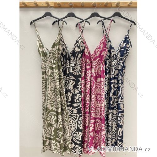 Šaty letní dlouhé na ramínka dámské (S/M ONE SIZE) ITALSKÁ MÓDA IMPDY22LS15705/6091
