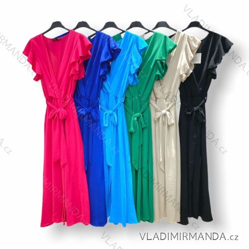 Langes Kurzarm-Sommerkleid für Damen (S / M ONE SIZE) ITALIAN FASHION IMPHD2222131