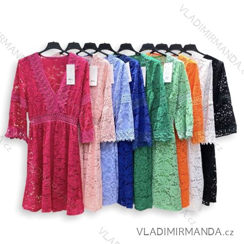 Damenkleid aus Spitze mit langen Ärmeln (S / M ONE SIZE) ITALIAN FASHION IMPHD224831