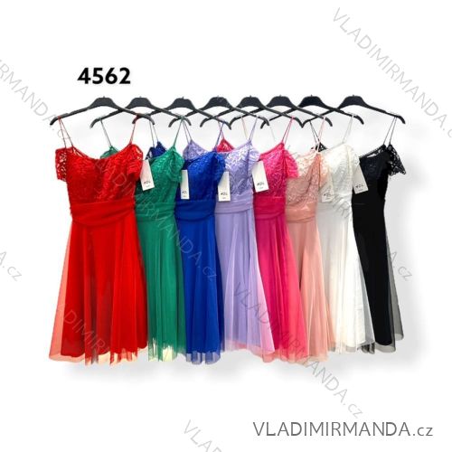 Šaty letní krajkové na ramínka dámské (S/M ONE SIZE) ITALSKÁ MÓDA IMPHD224740
