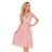 381-1 LINDA - Chiffonkleid mit Spitzenausschnitt - Dirty Pink