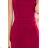 301-4 TAMARA Elegantes Midikleid mit Gürtel - Farbe Bordeaux