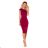 301-4 TAMARA Elegantes Midikleid mit Gürtel - Farbe Bordeaux
