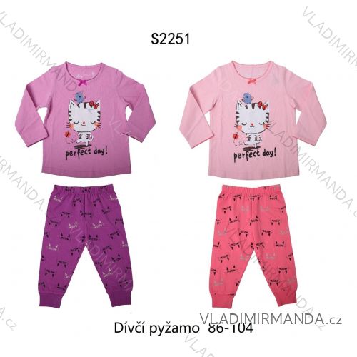 Langer Kinderschlafanzug für Mädchen (86-104) WOLF S2251