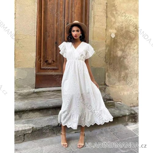Šaty elegantní dlouhý rukáv dámské (S/M ONE SIZE) ITALSKÁ MÓDA IMM211535