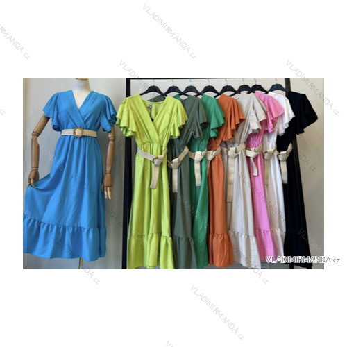 Šaty letní na ramínka dámské (S/M ONE SIZE) ITALSKÁ MÓDA IMPBB22B21841