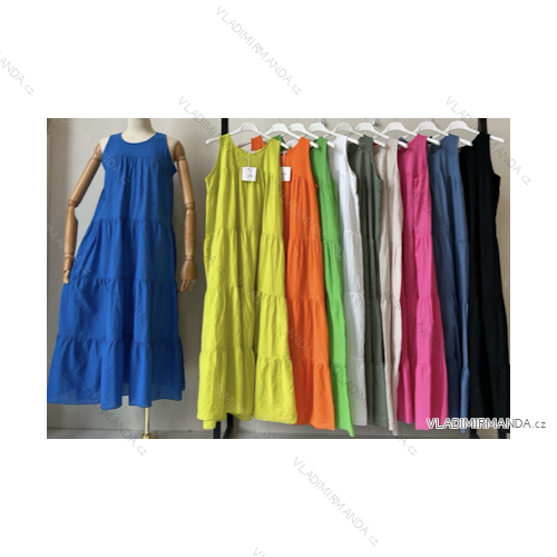 Šaty letní na ramínka dámské (S/M ONE SIZE) ITALSKÁ MÓDA IMPBB22B21841