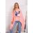 Oversize-Bluse mit Apricot-Print