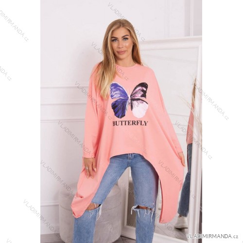 Oversize-Bluse mit Apricot-Print