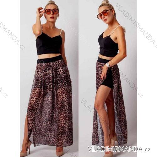 Langer Chiffonrock für Damen Leopard (S / M ONE SIZE) ITALIAN FASHION IMM22Fs22195