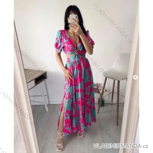 Kleid lang Sommer Kurzarm Damen (S / M ONE SIZE) ITALIAN FASHION IMM2255051MS