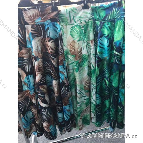 Kalhoty letní dlouhé saténové dámské (S/M ONE SIZE) ITALIAN FASHION IMM22HG4359