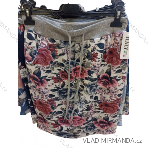 Sukně letní krátká bavlněná dámská nadrozměr (XL/2XL ONE SIZE) ITALSKÁ MÓDA IMN22048