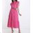 Langes Damen Sommerkleid mit Gürtel Kurzarm (S/M ONE SIZE) ITALIAN FASHION IMPDY22LS11896