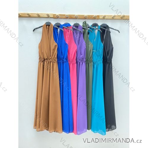 Šaty dlouhé elegantní bez rukávu dámské (S/M ONE SIZE) ITALSKÁ MÓDA IMPDY222XFH1746