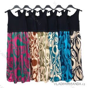 Šaty letní bez rukávu dámské (S/M ONE SIZE) ITALSKÁ MÓDA IMPLM221555
