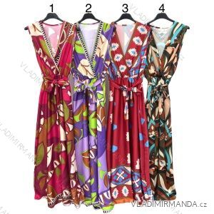 Šaty letní bez rukávu dámské (S/M ONE SIZE) ITALSKÁ MÓDA IMPLM221555