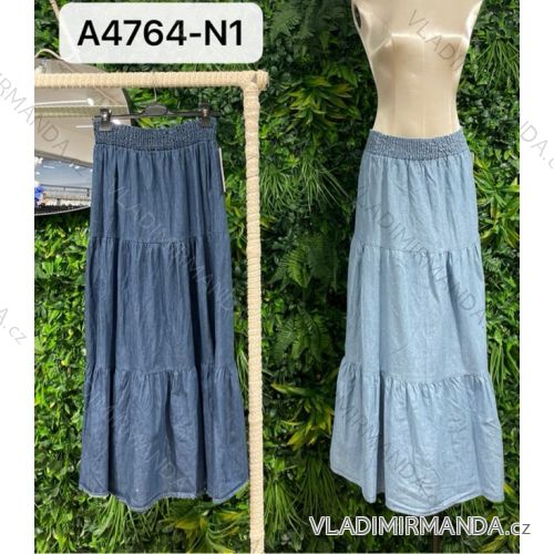 Langer Jeansrock für Damen (S/M ONE SIZE) ITALIAN FASHION IMPBR22A4764-N1