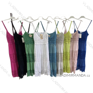 Sommerkleid aus Spitze mit Riemchen für Damen (Einheitsgröße S/M) ITALIAN FASHION IMWK222859