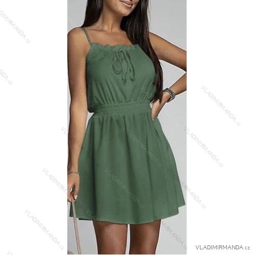 Šaty letní bez rukávu dámské (S/M ONE SIZE) ITALSKÁ MÓDA IMWB22045
