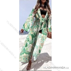 Kleid/Bademantel für Damen Sommer über Bademode Langarm (S/M ONE SIZE) ITALIAN FASHION IMWB22094