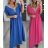 Langes Sommer-Kurzarmkleid für Damen (S / M ONE SIZE) ITALIAN FASHION IMWB22026